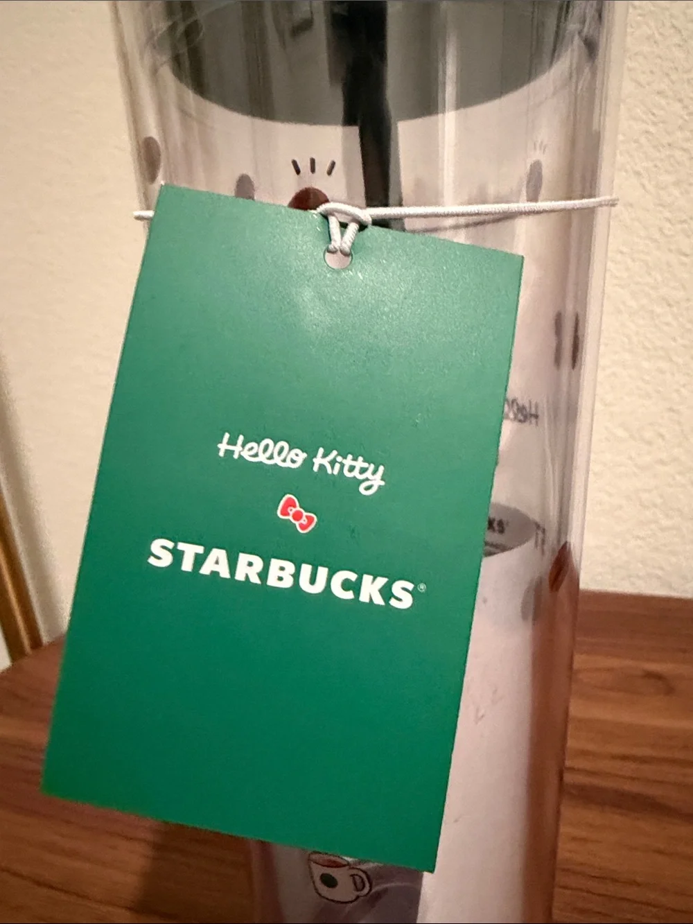 Starbucks Green Hello Kitty Clear Tumbler with Straw